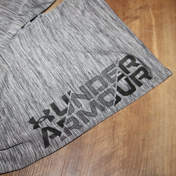 LN! Boy's SIZE 6 Gray & Black Marled UNDER ARMOUR Dri Fit Logo Shorts - Picture 2 of 3